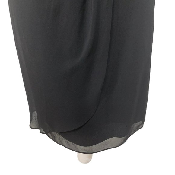 Bill Levkoff Black Strapless Chiffon Sweetheart Sheath Mini Dress Size 8 - Picture 3 of 11